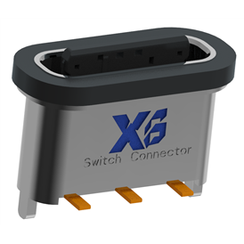 XB-TYPE C 3P vertical waterproof base L=7.15mm (with steel sheet) (zinc alloy shell)